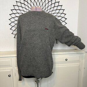 Vtg 80s USA Le Tigre Crew Neck Long Sleeve Sweater Charcoal Grey Wool Blend XL